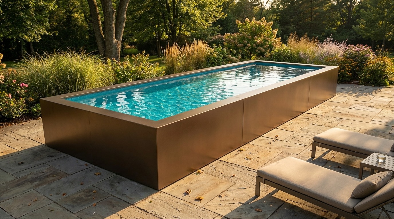 8 x 20 Canyon Bronze Blue Topaz Architectural Pool