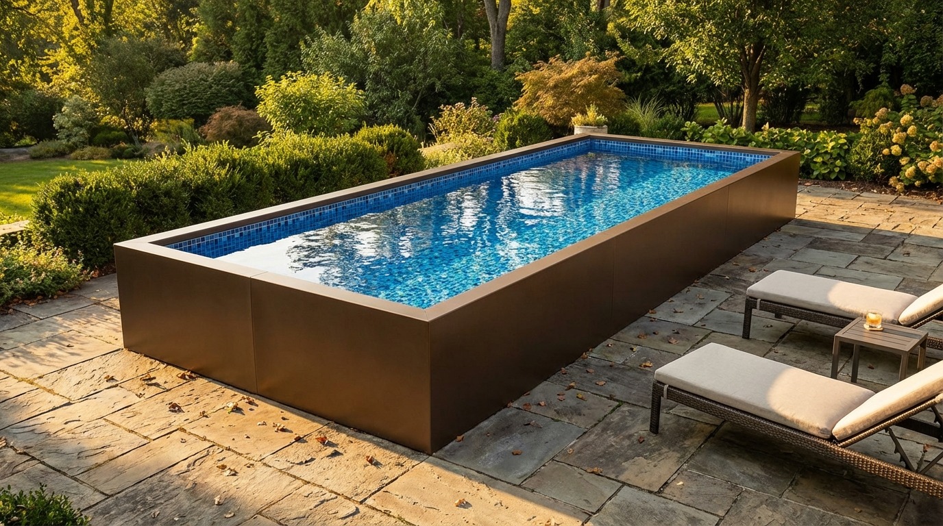 8 x 20 Canyon Bronze Mystic Blue Architectural Pool