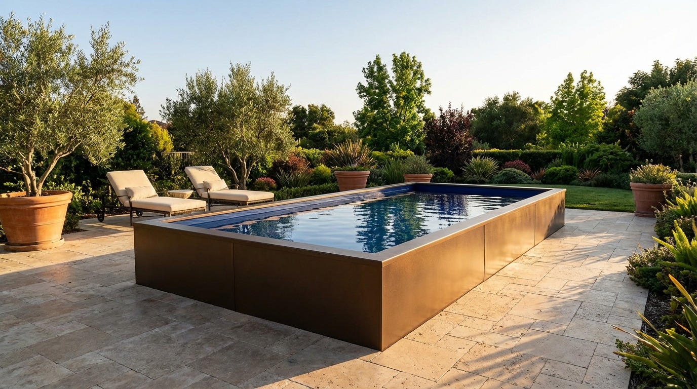 8 x 20 Canyon Bronze Deep Sea Blue Architectural Pool