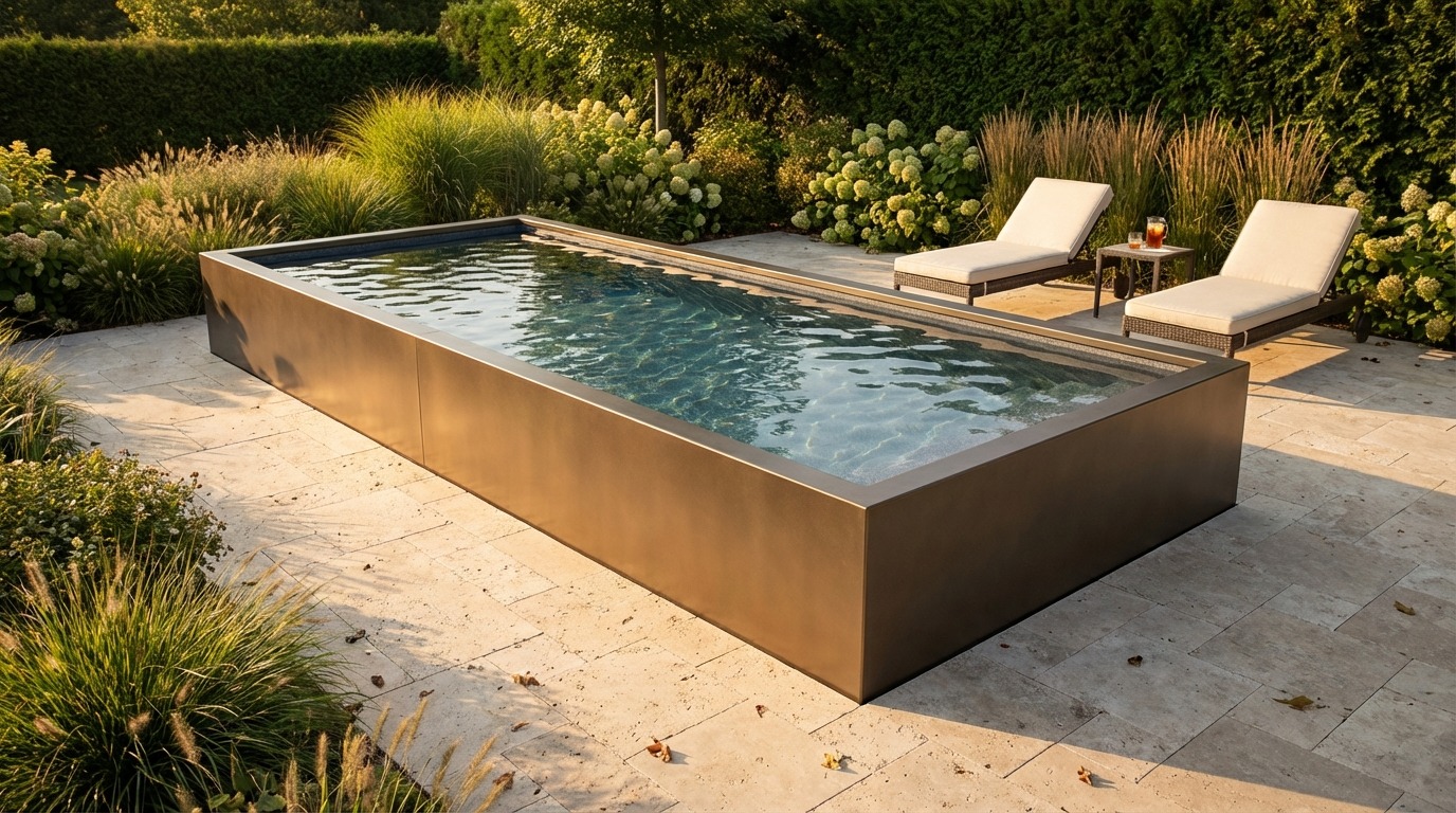 8 x 20 Canyon Bronze Titanium Stone Architectural Pool