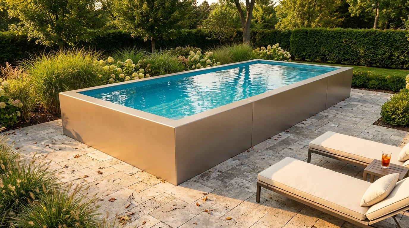 8 x 20 Champagne Mist Blue Topaz Architectural Pool