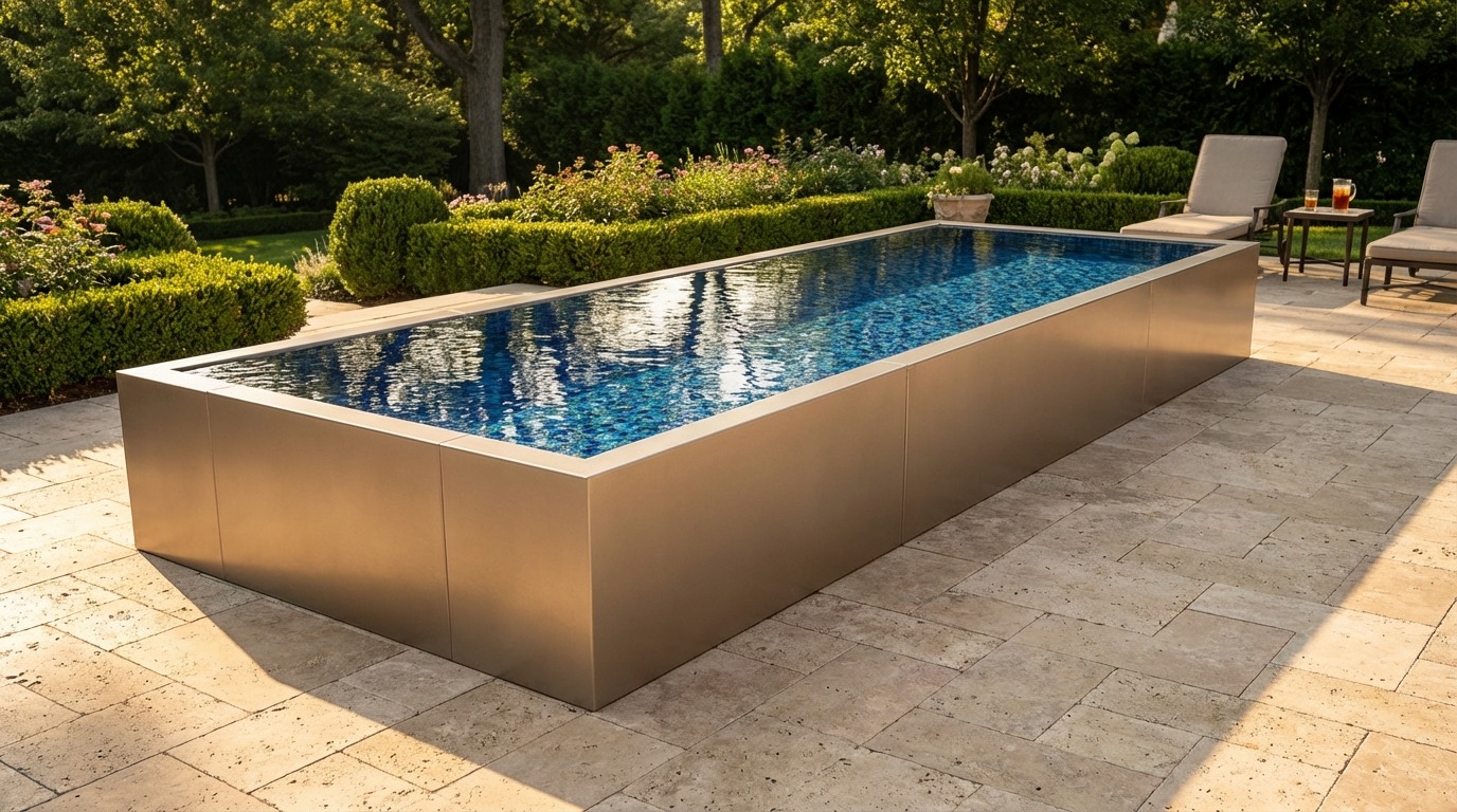 8 x 20 Champagne Mist Mystic Blue Architectural Pool