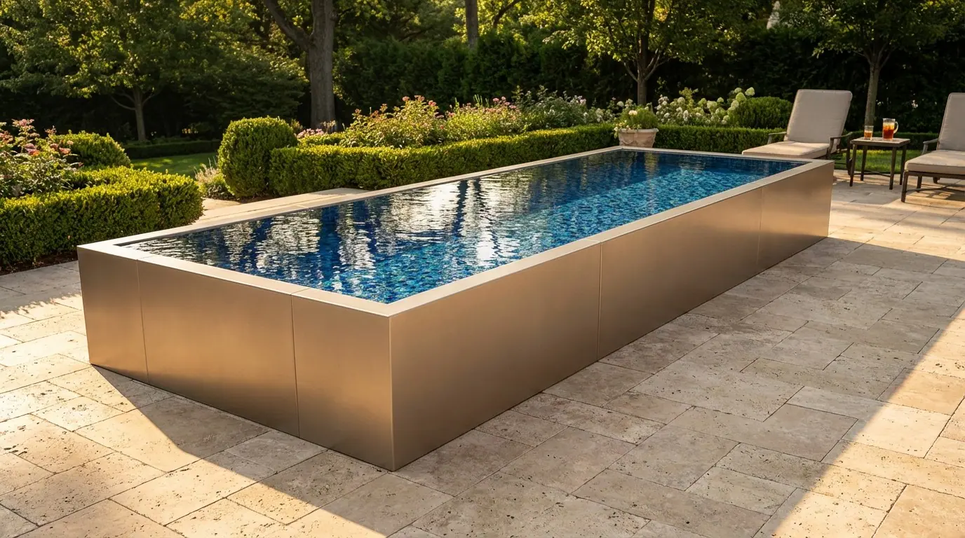8 x 20 Champagne Mist Mystic Blue Architectural Pool