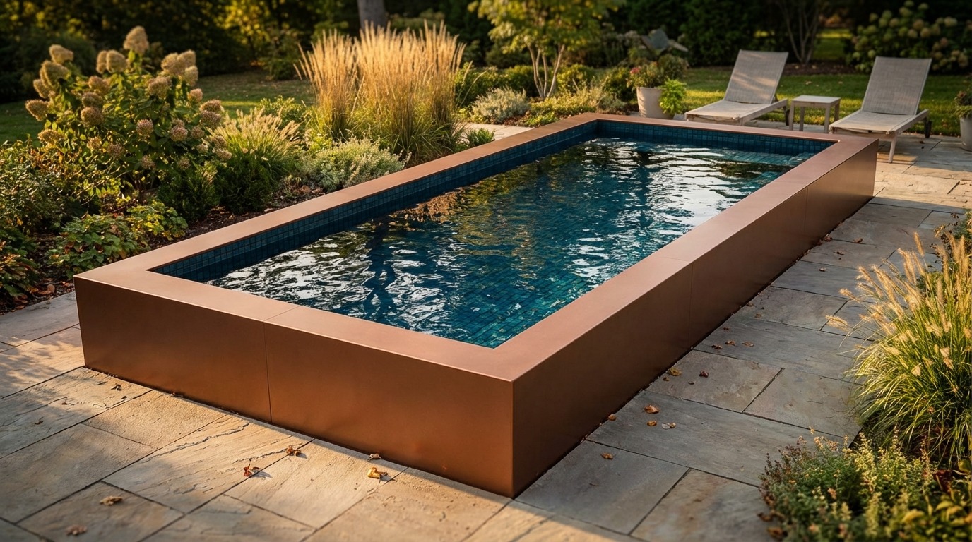 8 x 20 Espresso Copper Black Sapphire Architectural Pool