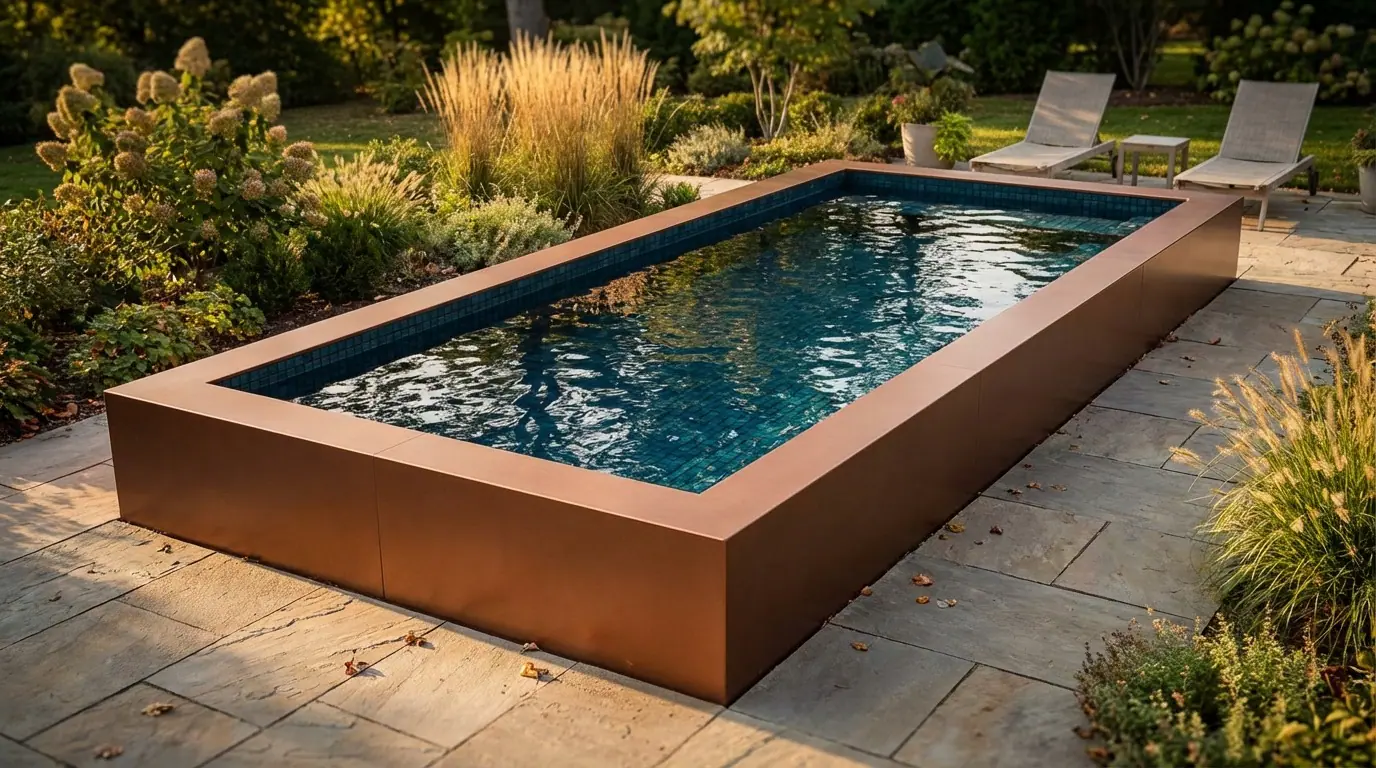 8x20 Espresso Copper with Black Sapphire Architectural Pool
