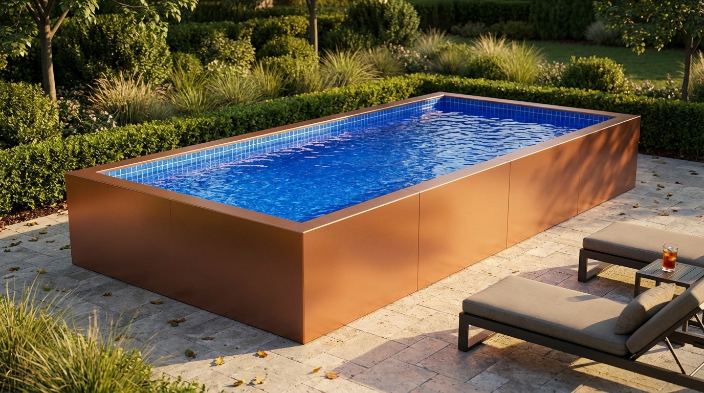 8 x 20 Espresso Copper Blue Matrix Architectural Pool
