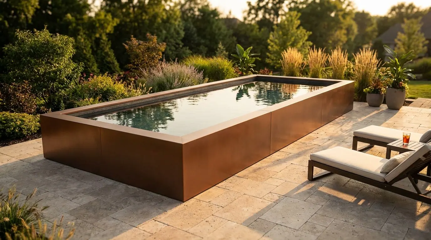 8 x 20 Espresso Copper Titanium Stone Architectural Pool