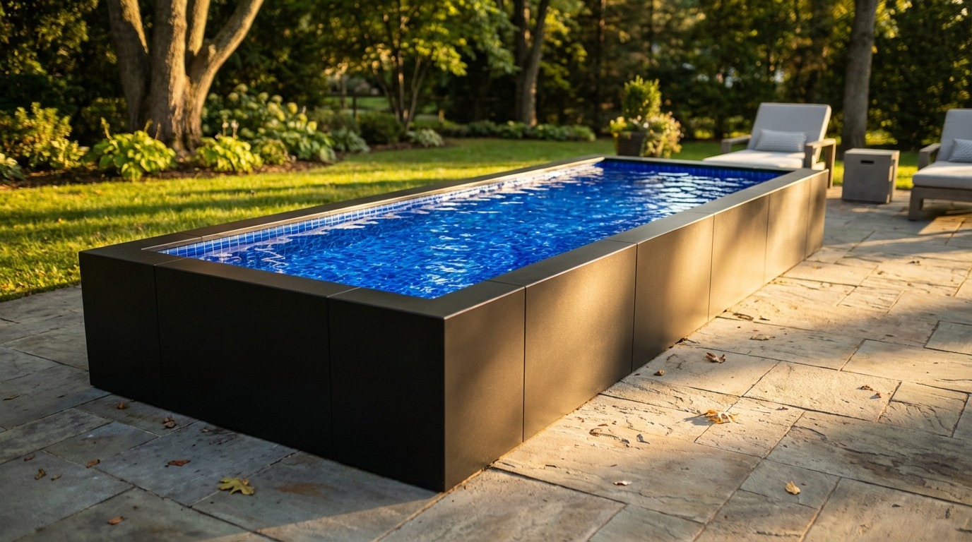 8 x 20 Midnight Black Blue Matrix Architectural Pool