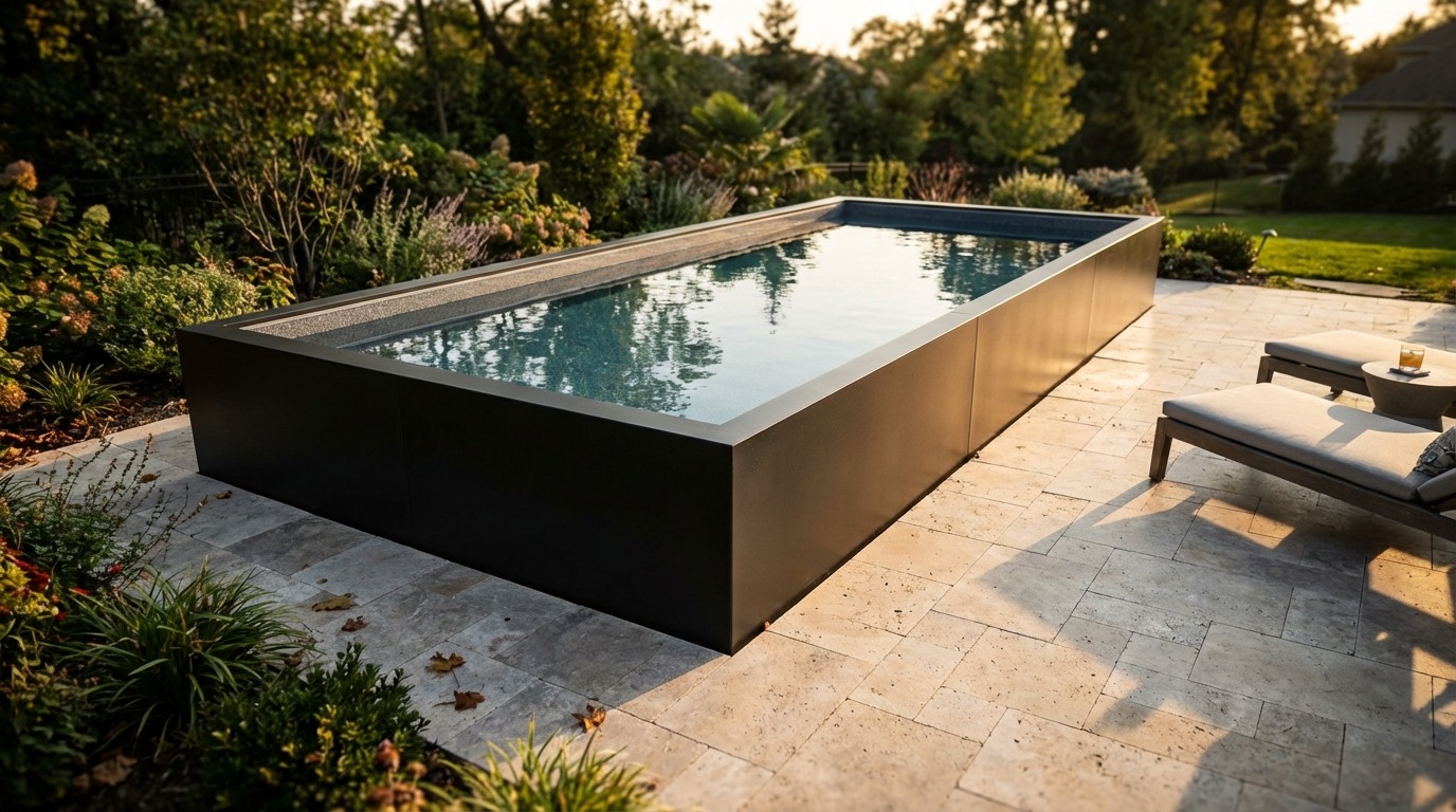 8 x 20 Midnight Black Titanium Stone Architectural Pool