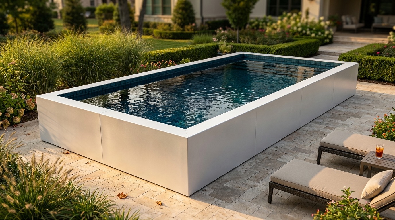 8 x 20 Alpine White Black Sapphire Architectural Pool