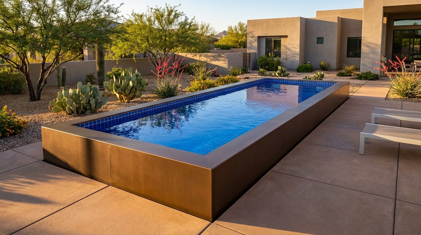 8 x 24 Canyon Bronze Blue Matrix Architectural Pool
