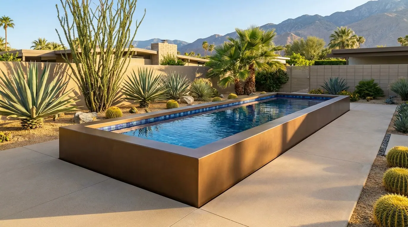 8 x 24 Canyon Bronze Mystic Blue Architectural Pool