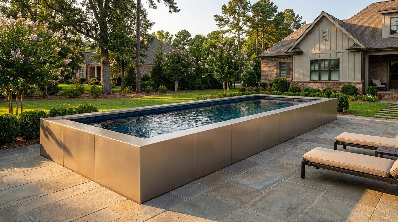 8 x 24 Champagne Mist Black Sapphire Architectural Pool