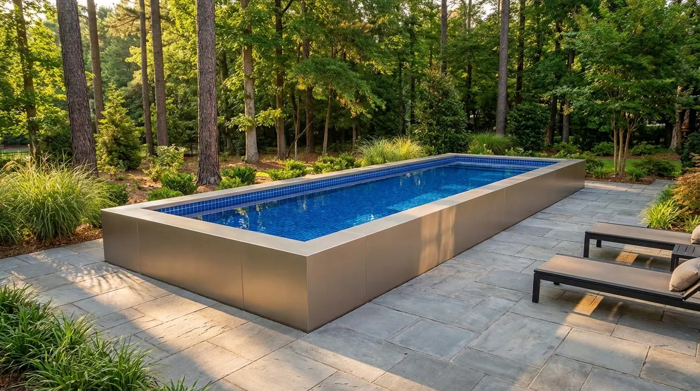 8 x 24 Champagne Mist Blue Matrix Architectural Pool