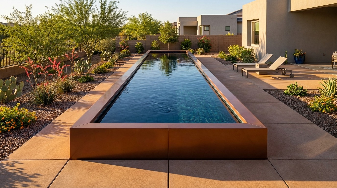 8 x 24 Espresso Copper Black Sapphire Architectural Pool