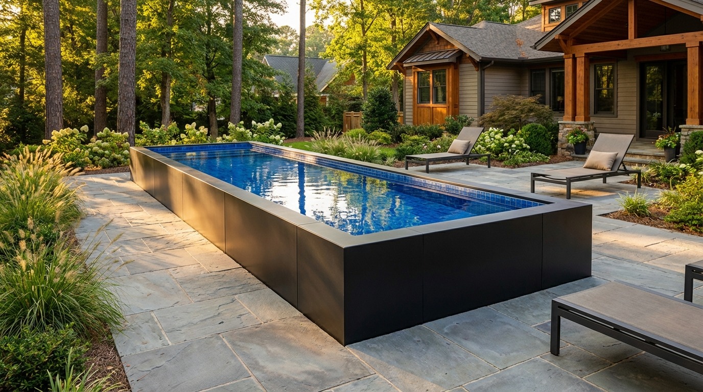 8 x 24 Midnight Black Blue Matrix Architectural Pool
