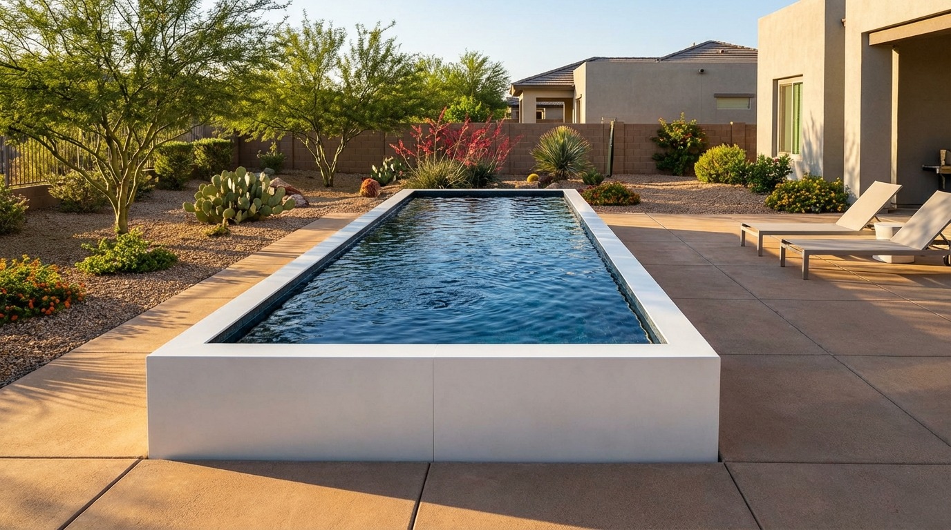 8 x 24 Alpine White Black Sapphire Architectural Pool