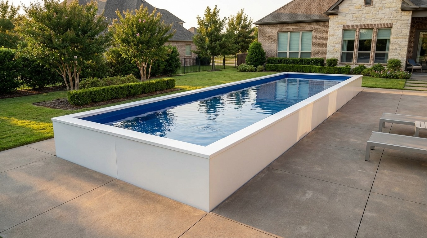 8 x 24 Alpine White Deep Sea Blue Architectural Pool