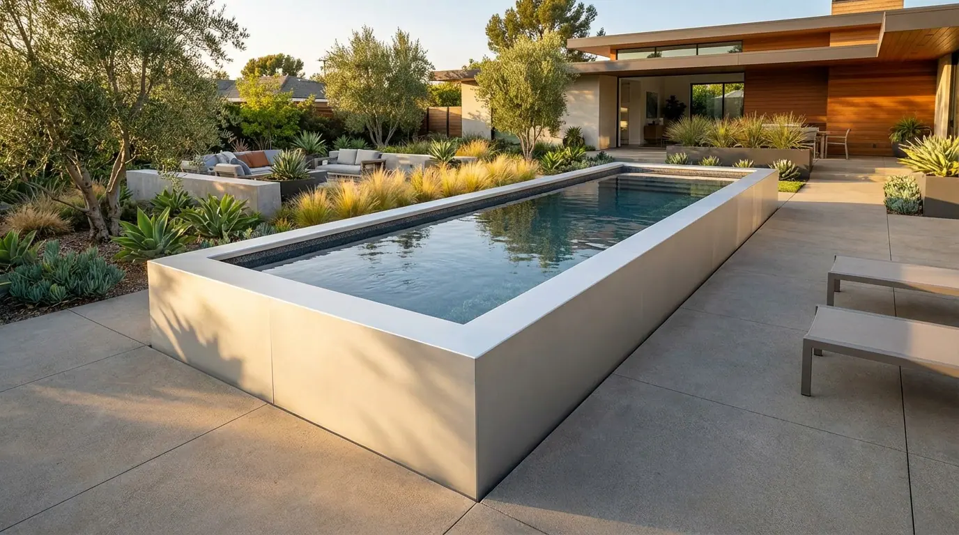 8 x 24 Alpine White Titanium Stone Architectural Pool