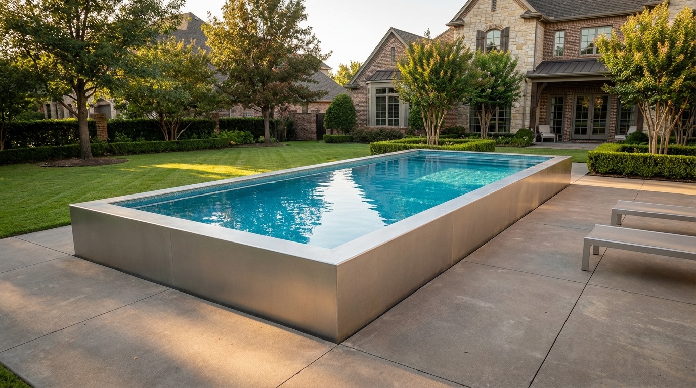 8 x 24 Platinum Silver Blue Topaz Architectural Pool