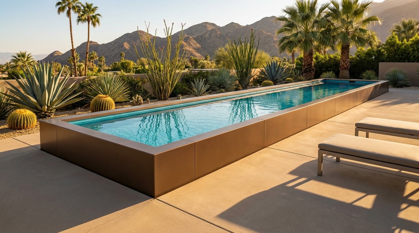 8 x 28 Canyon Bronze Blue Topaz Architectural Pool