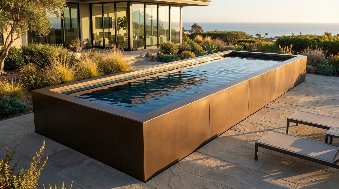 8 x 28 Canyon Bronze Black Sapphire Architectural Pool