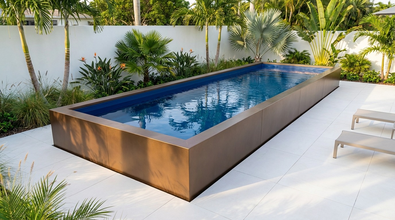8 x 28 Canyon Bronze Deep Sea Blue Architectural Pool