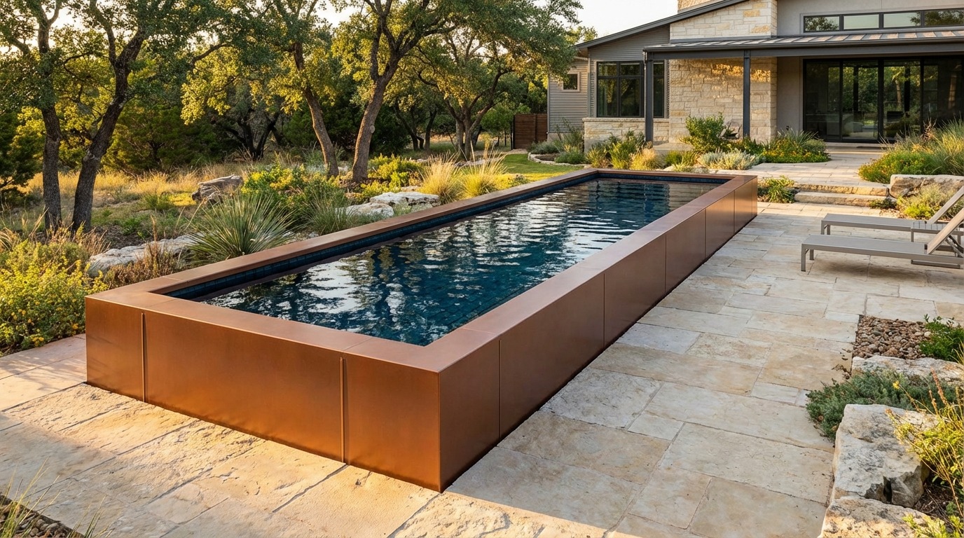 8 x 28 Espresso Copper Black Sapphire Architectural Pool