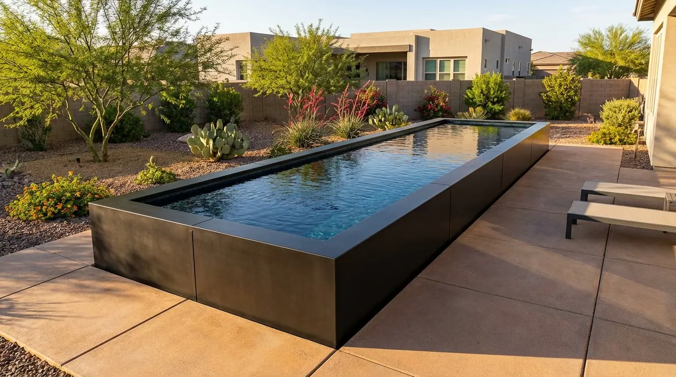 8 x 28 Midnight Black Black Sapphire Architectural Pool
