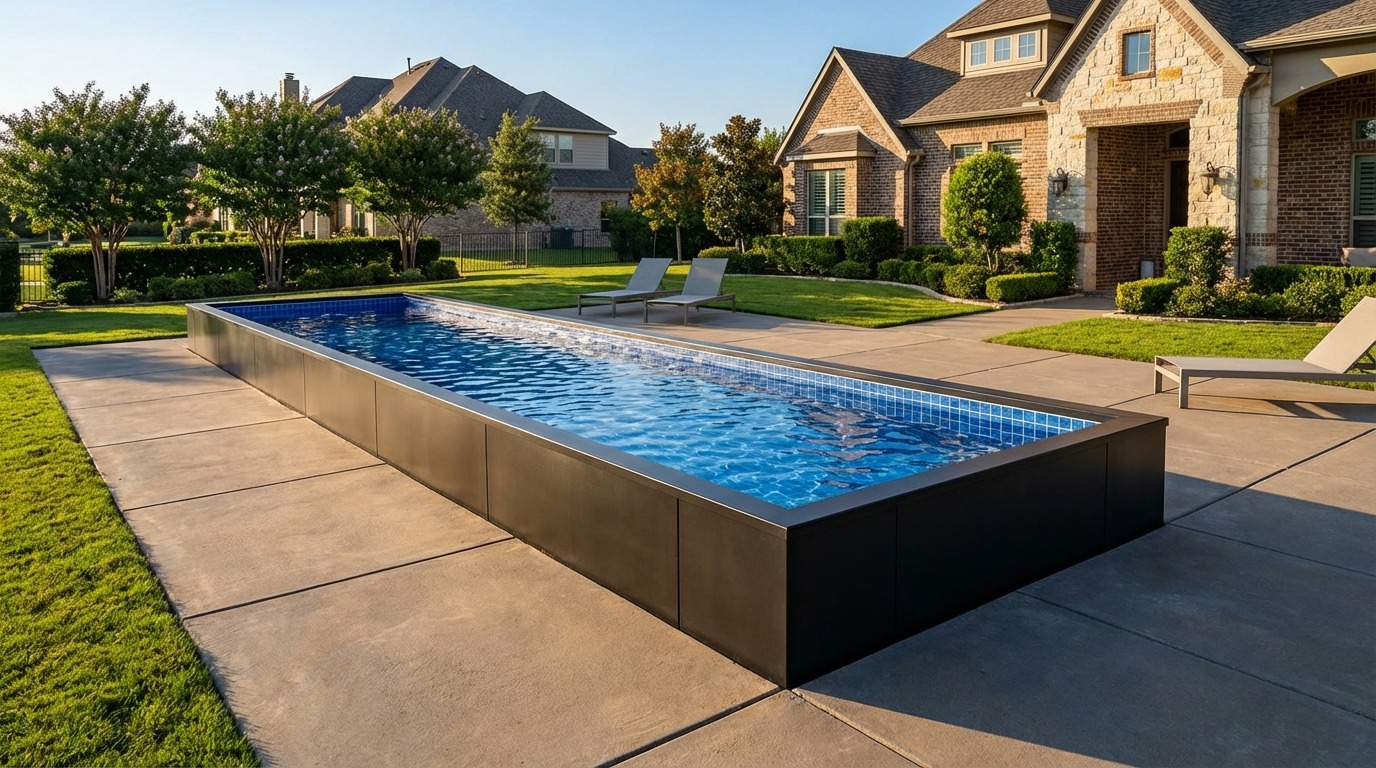 8 x 28 Midnight Black Blue Matrix Architectural Pool