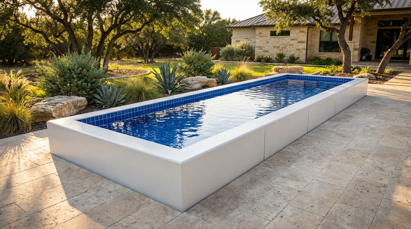 8 x 28 Alpine White Blue Matrix Architectural Pool