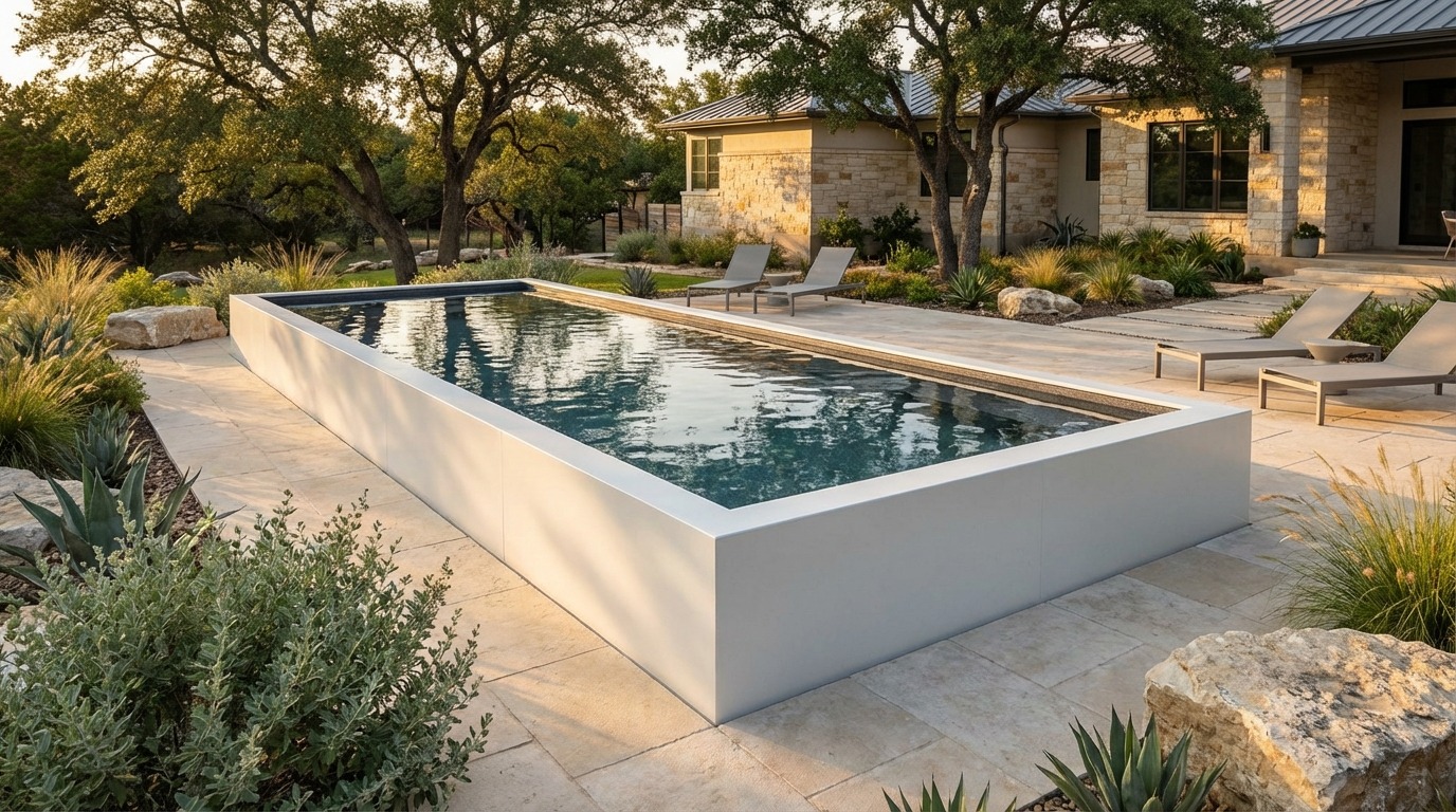 8 x 28 Alpine White Titanium Stone Architectural Pool