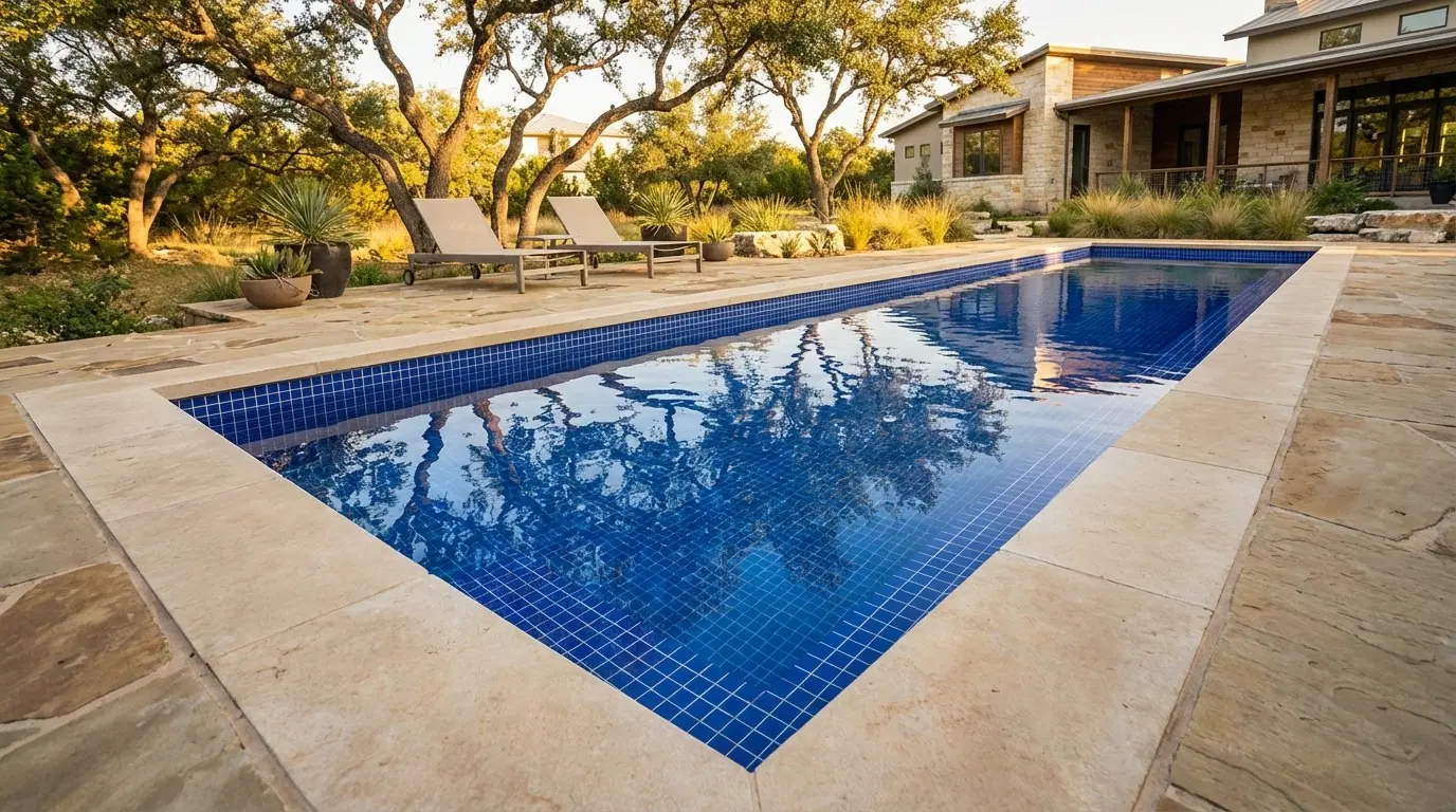 8 x 32 Blue Matrix Inground Steel Pool