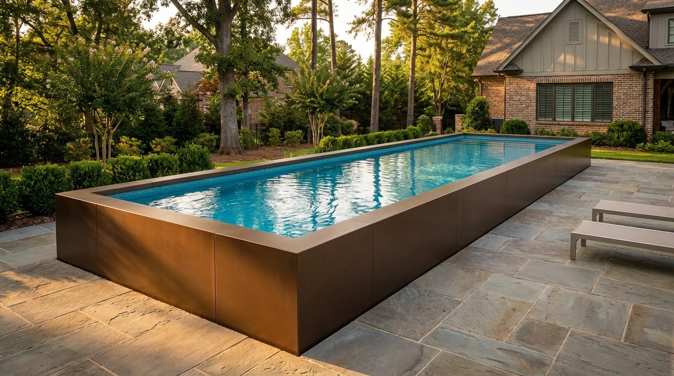 8 x 32 Canyon Bronze Blue Topaz Architectural Pool