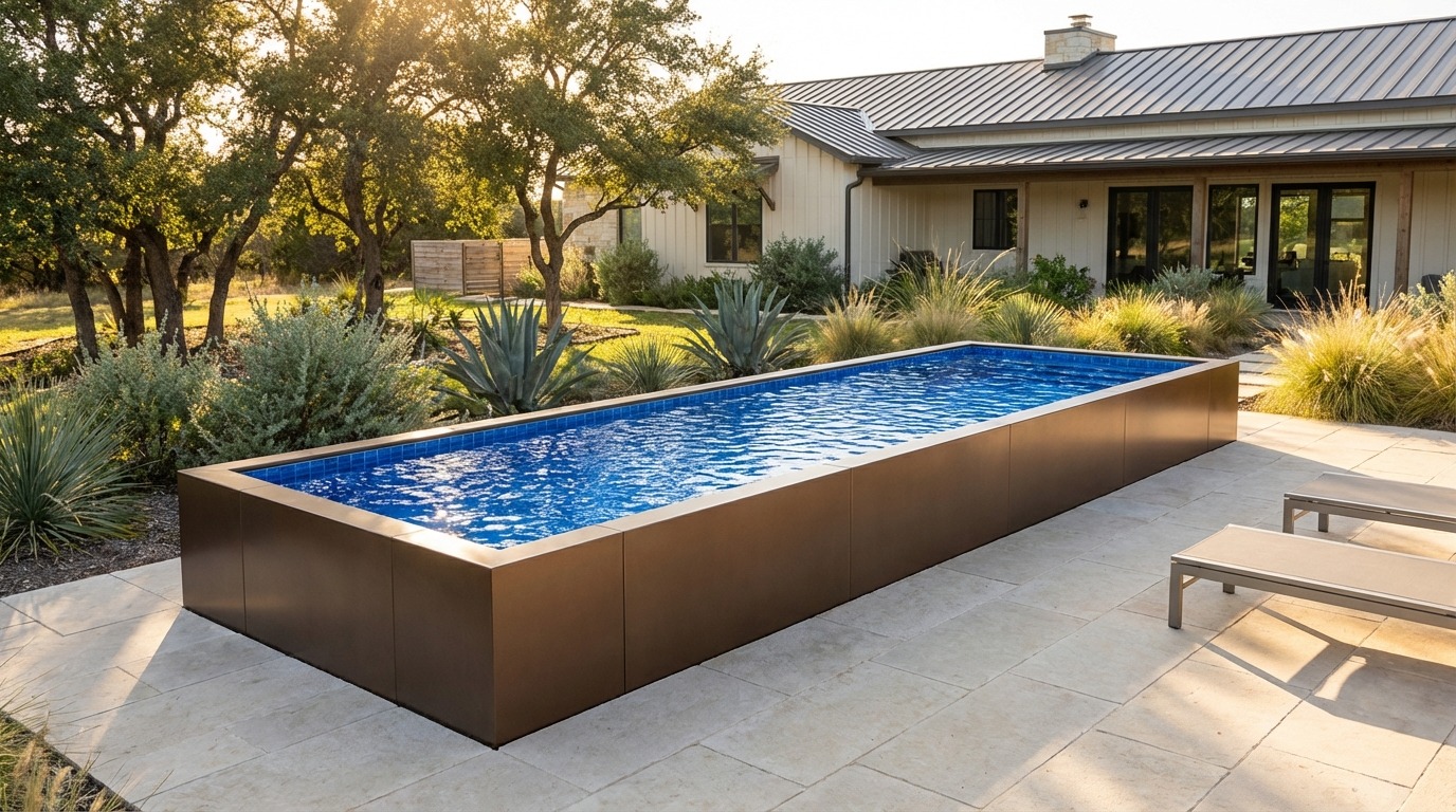 8 x 32 Canyon Bronze Blue Matrix Architectural Pool