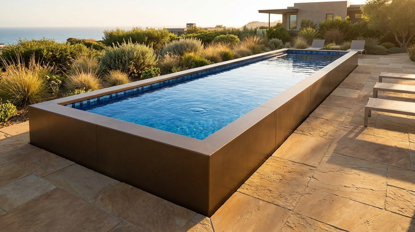 8 x 32 Canyon Bronze Mystic Blue Architectural Pool