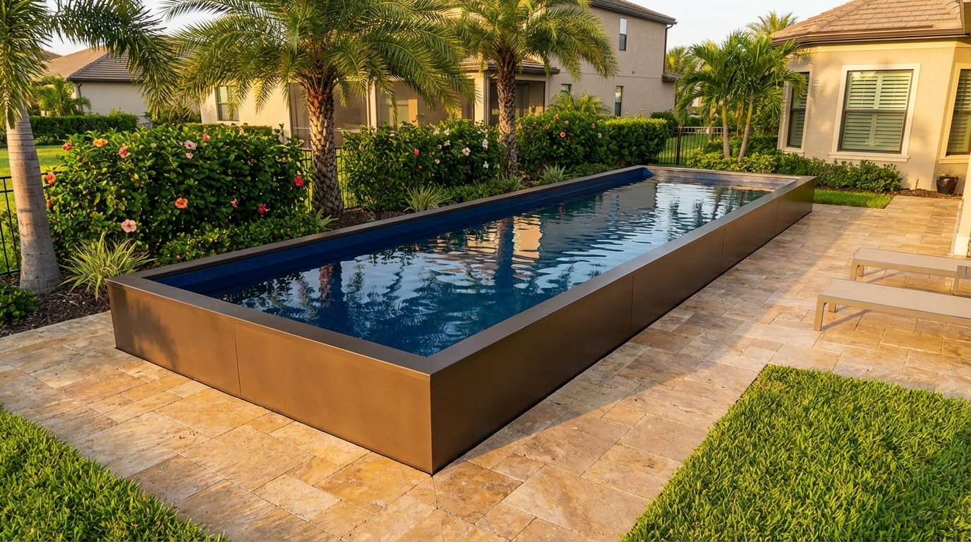 8 x 32 Canyon Bronze Deep Sea Blue Architectural Pool