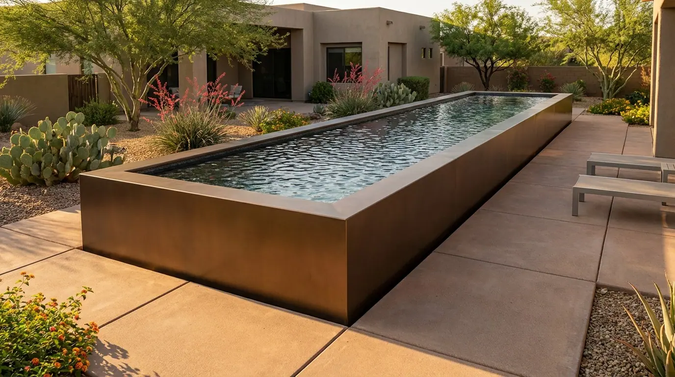 8 x 32 Canyon Bronze Titanium Stone Architectural Pool