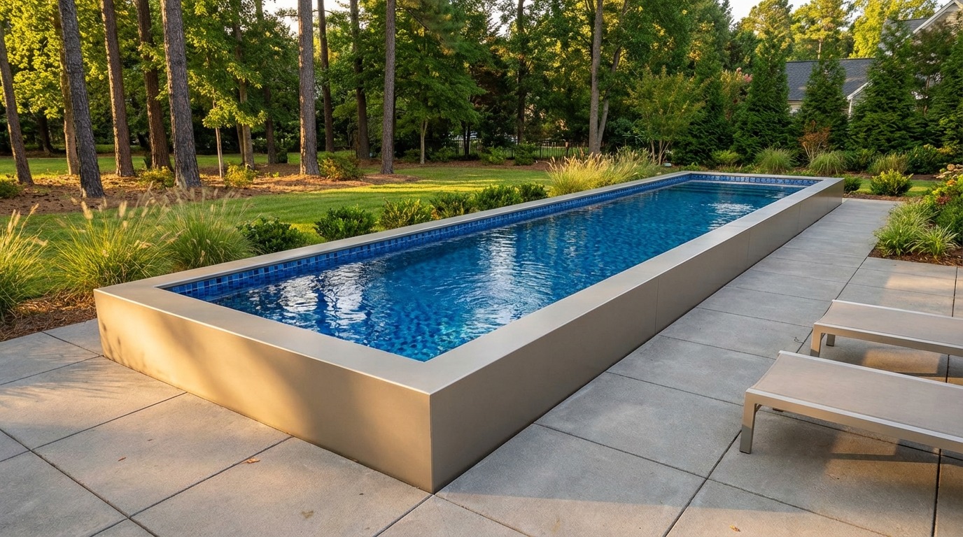 8 x 32 Champagne Mist Mystic Blue Architectural Pool