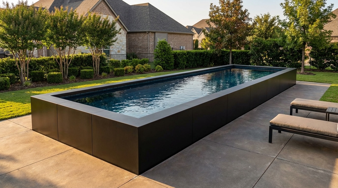 8 x 32 Midnight Black Black Sapphire Architectural Pool