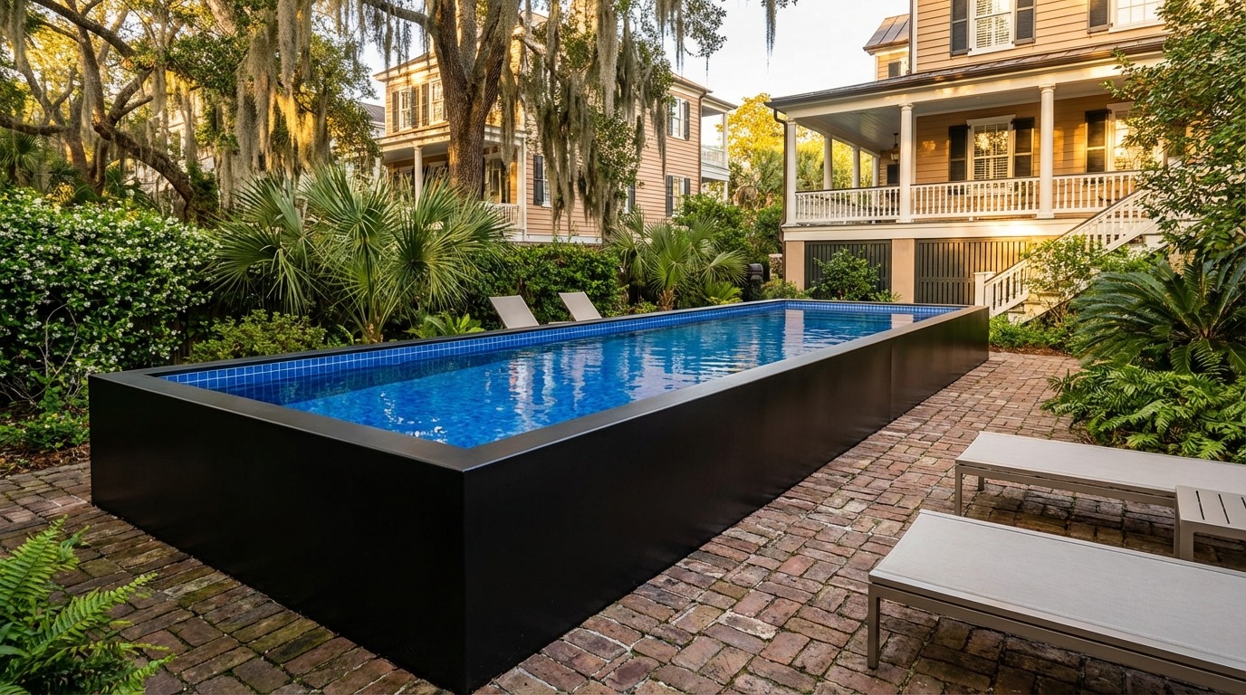 8 x 32 Midnight Black Blue Matrix Architectural Pool