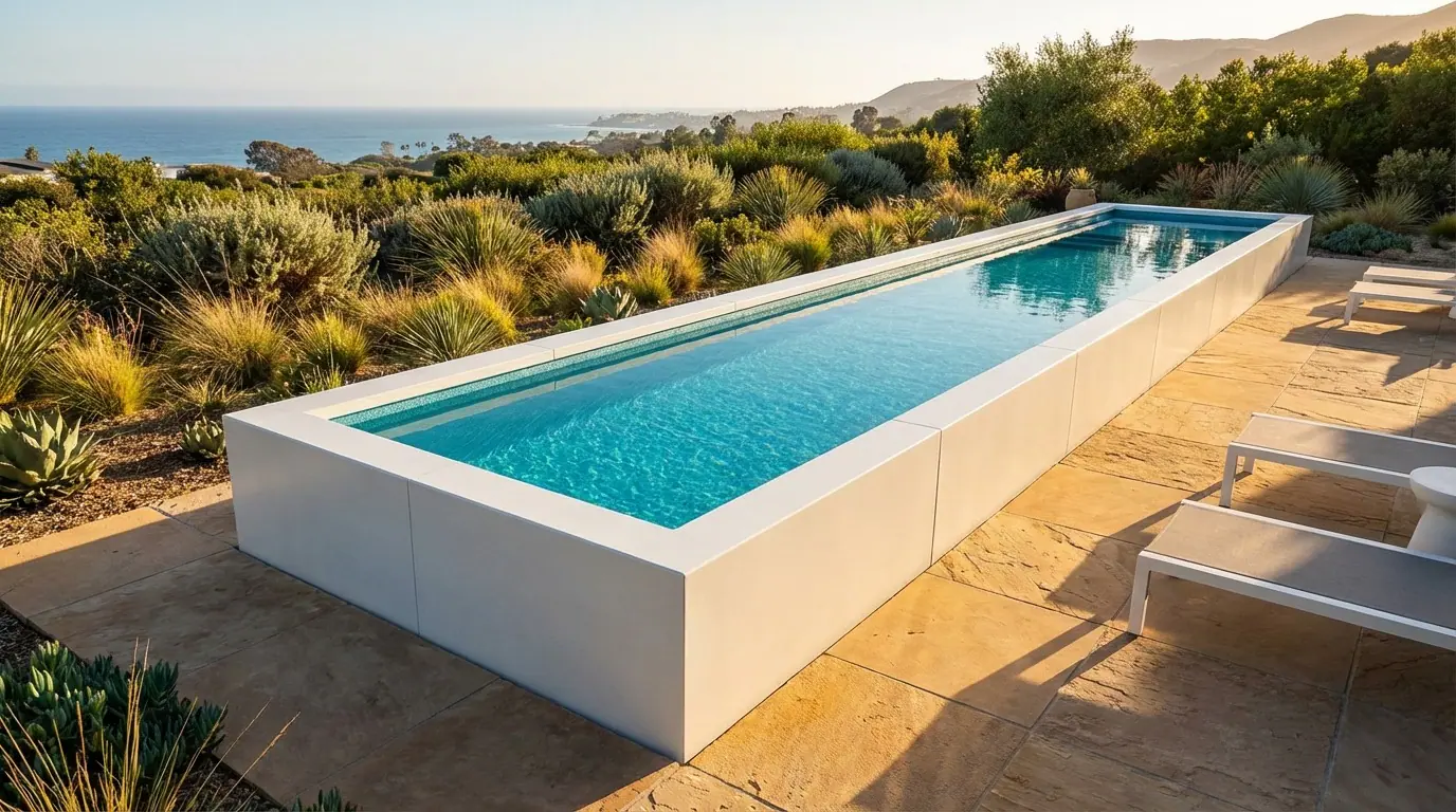 8 x 32 Alpine White Blue Topaz Architectural Pool