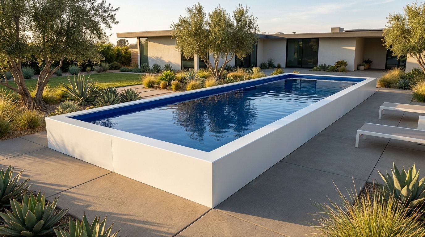 8 x 32 Alpine White Deep Sea Blue Architectural Pool