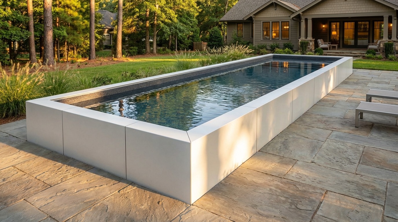 8 x 32 Alpine White Titanium Stone Architectural Pool