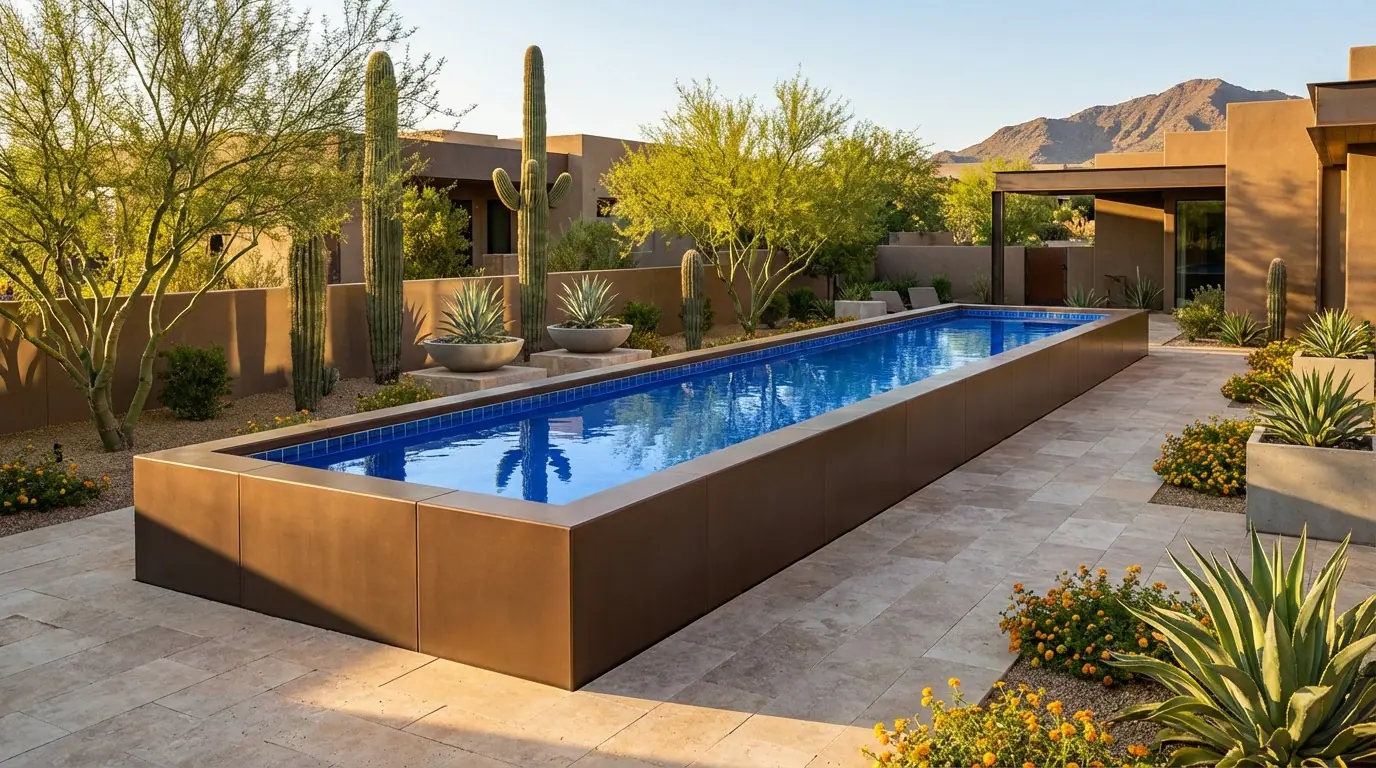 8 x 36 Canyon Bronze Blue Matrix Architectural Pool