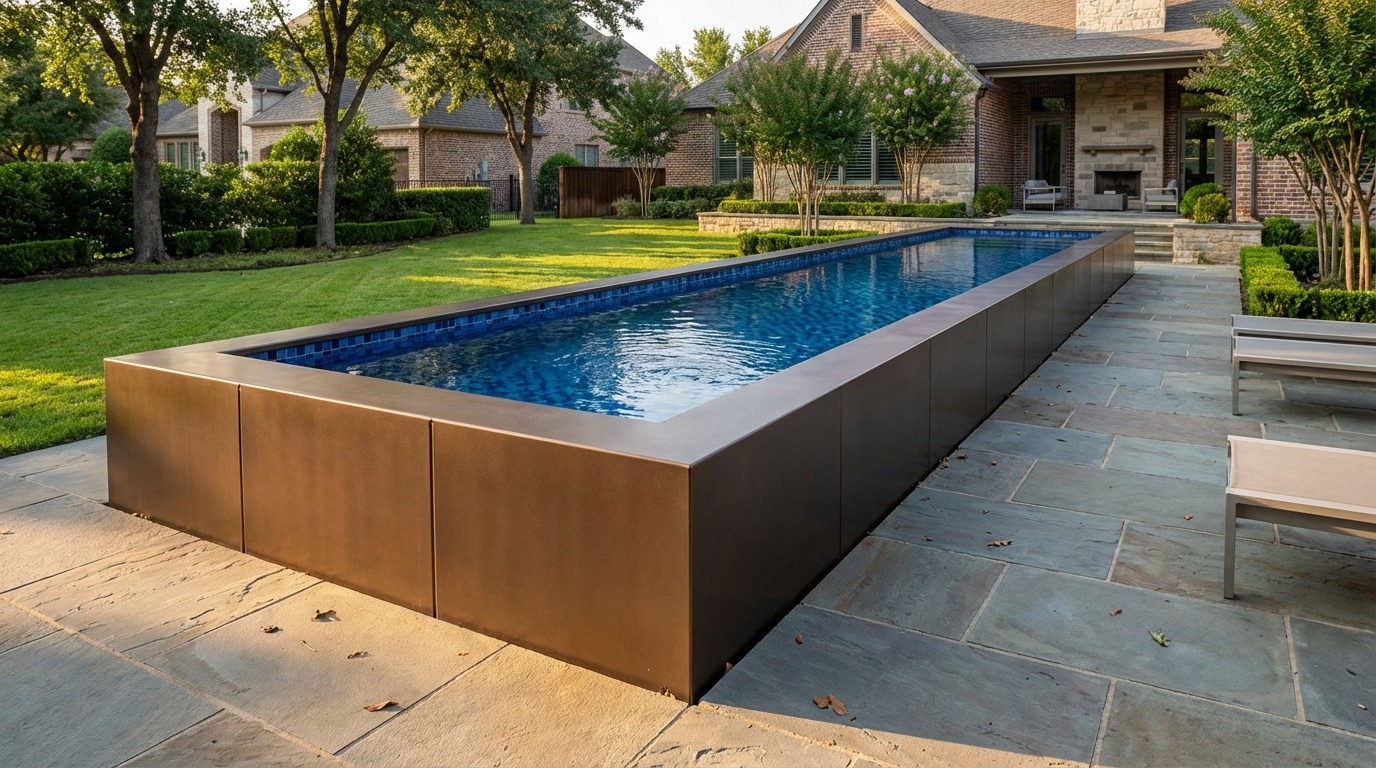 8 x 36 Canyon Bronze Mystic Blue Architectural Pool