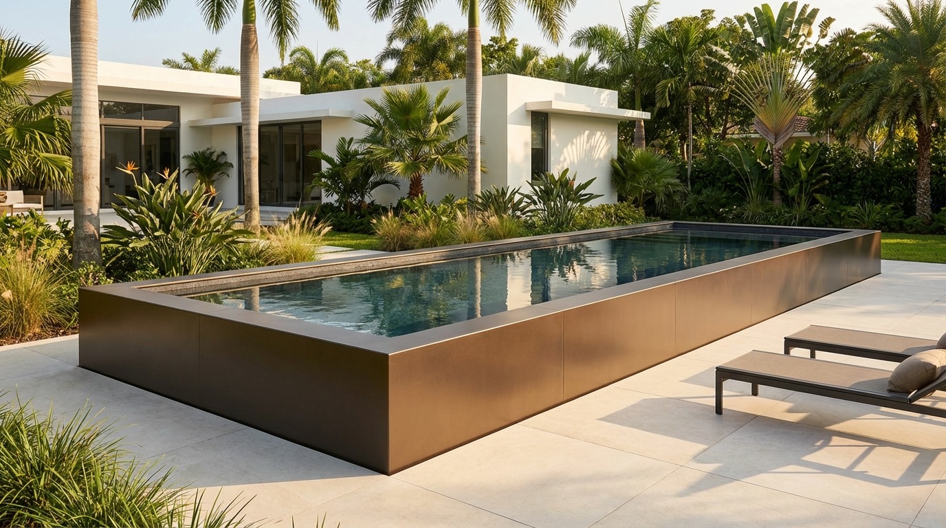 8 x 36 Canyon Bronze Titanium Stone Architectural Pool