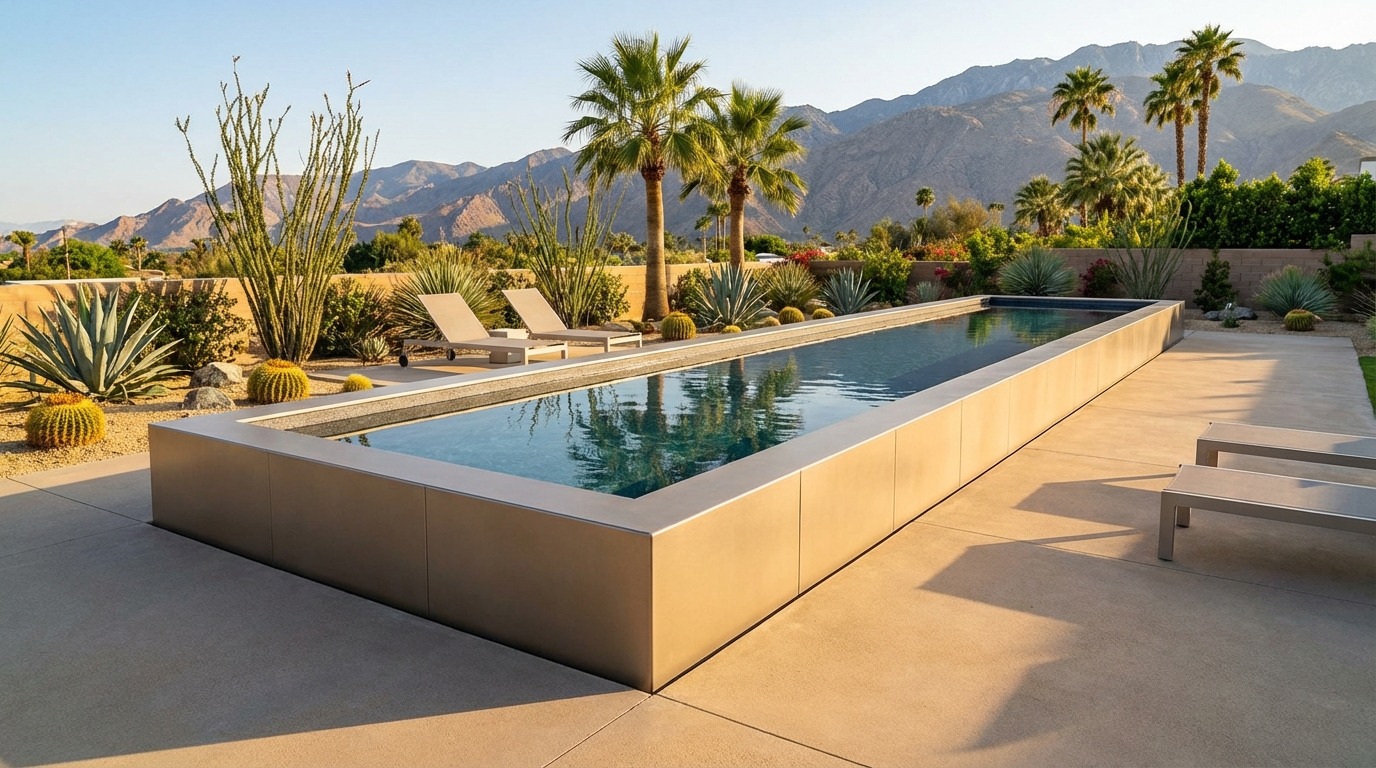 8 x 36 Champagne Mist Titanium Stone Architectural Pool