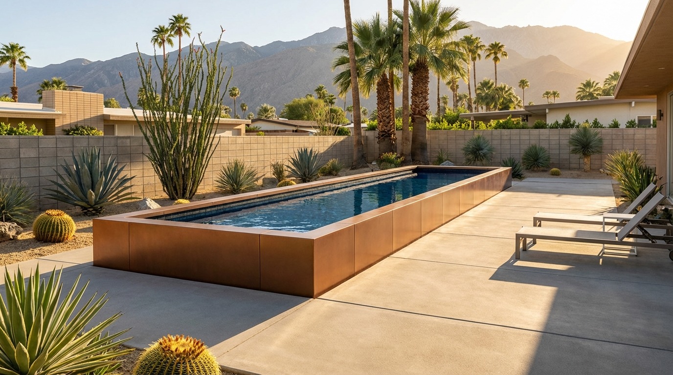 8 x 36 Espresso Copper Black Sapphire Architectural Pool