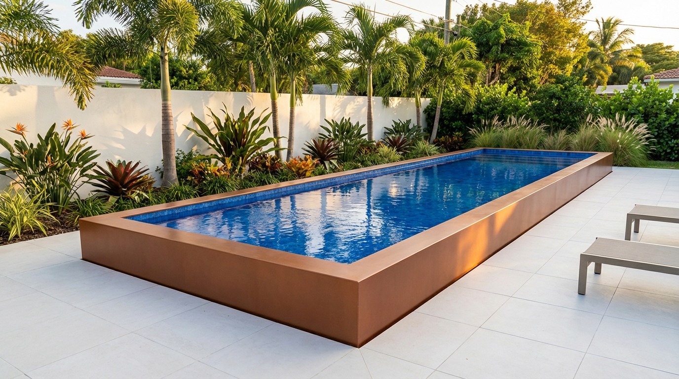 8 x 36 Espresso Copper Blue Matrix Architectural Pool